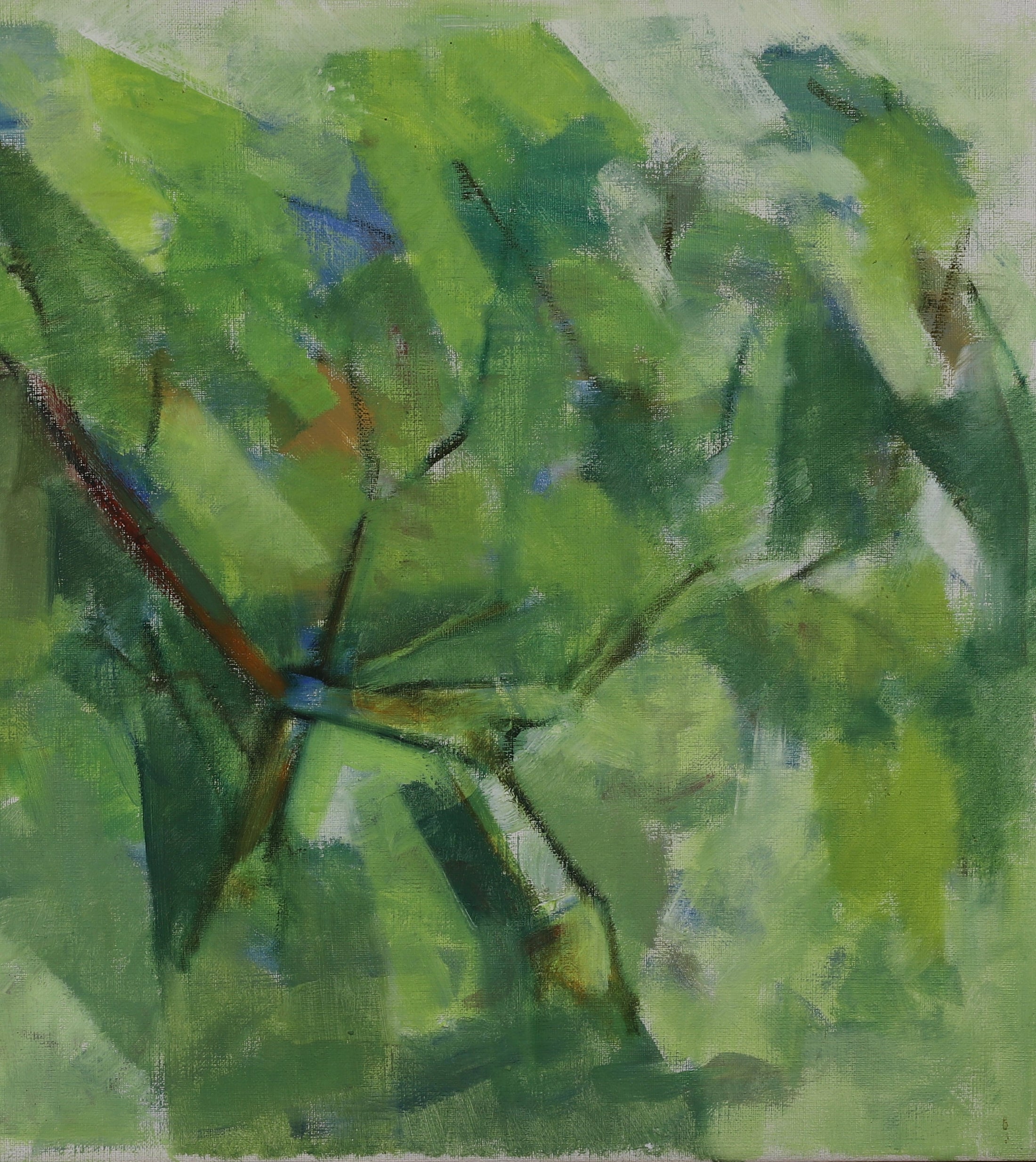 Mid Century Abstract Oil Painting From Sweden 1966