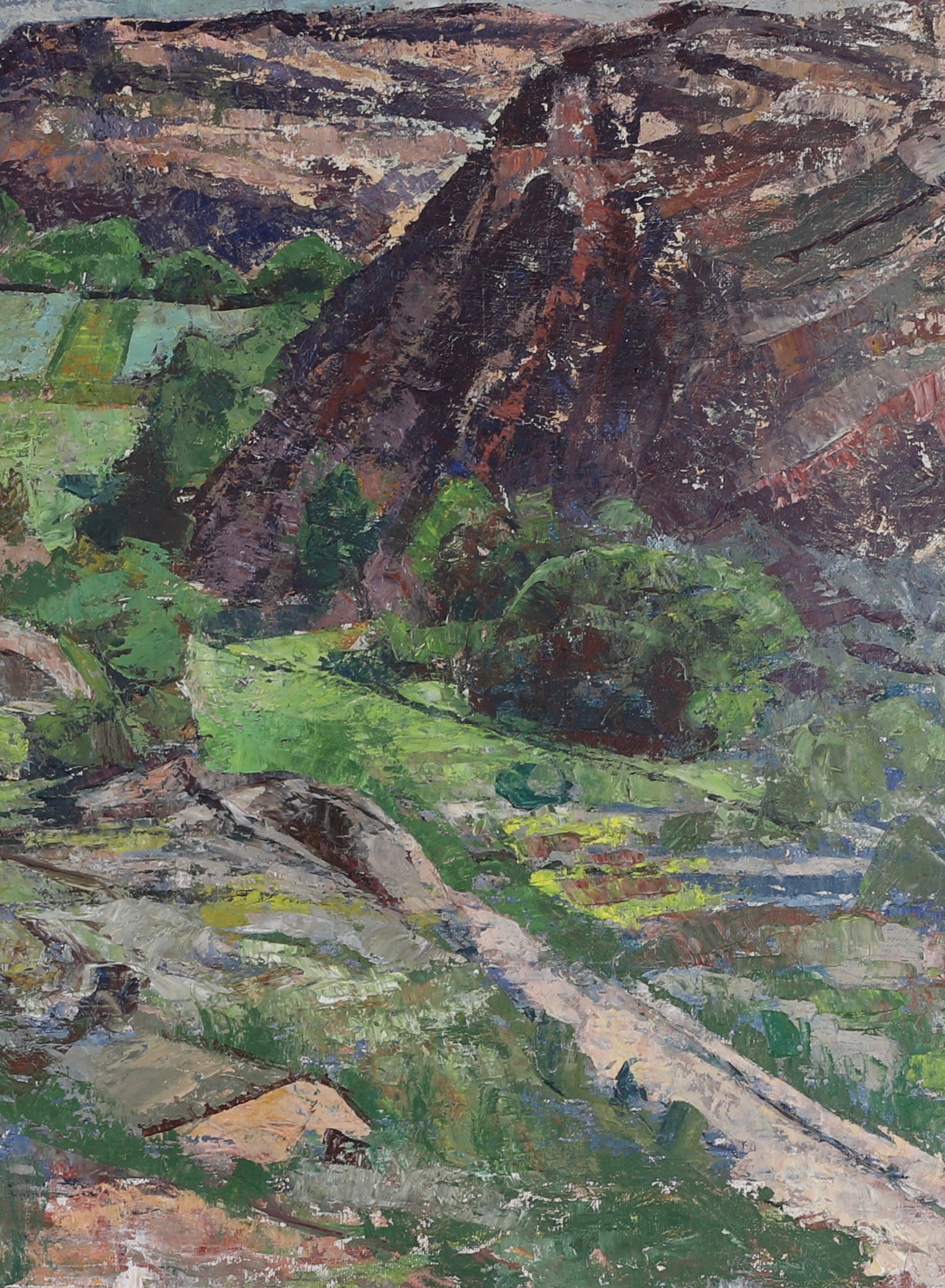 Mid Century Landscape Oil Painting By Torsten Torstensson From Sweden