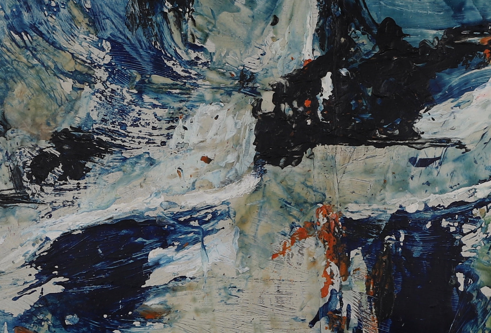 Mid Century Abstract Oil Painting By Torsten Hult Sweden