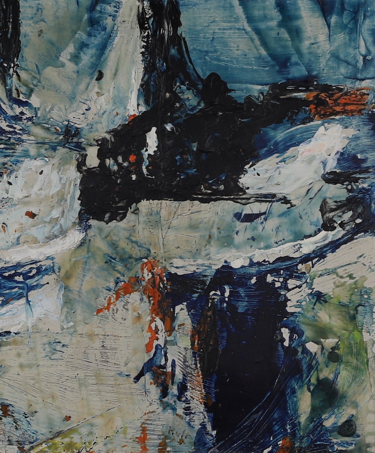 Mid Century Abstract Oil Painting By Torsten Hult Sweden