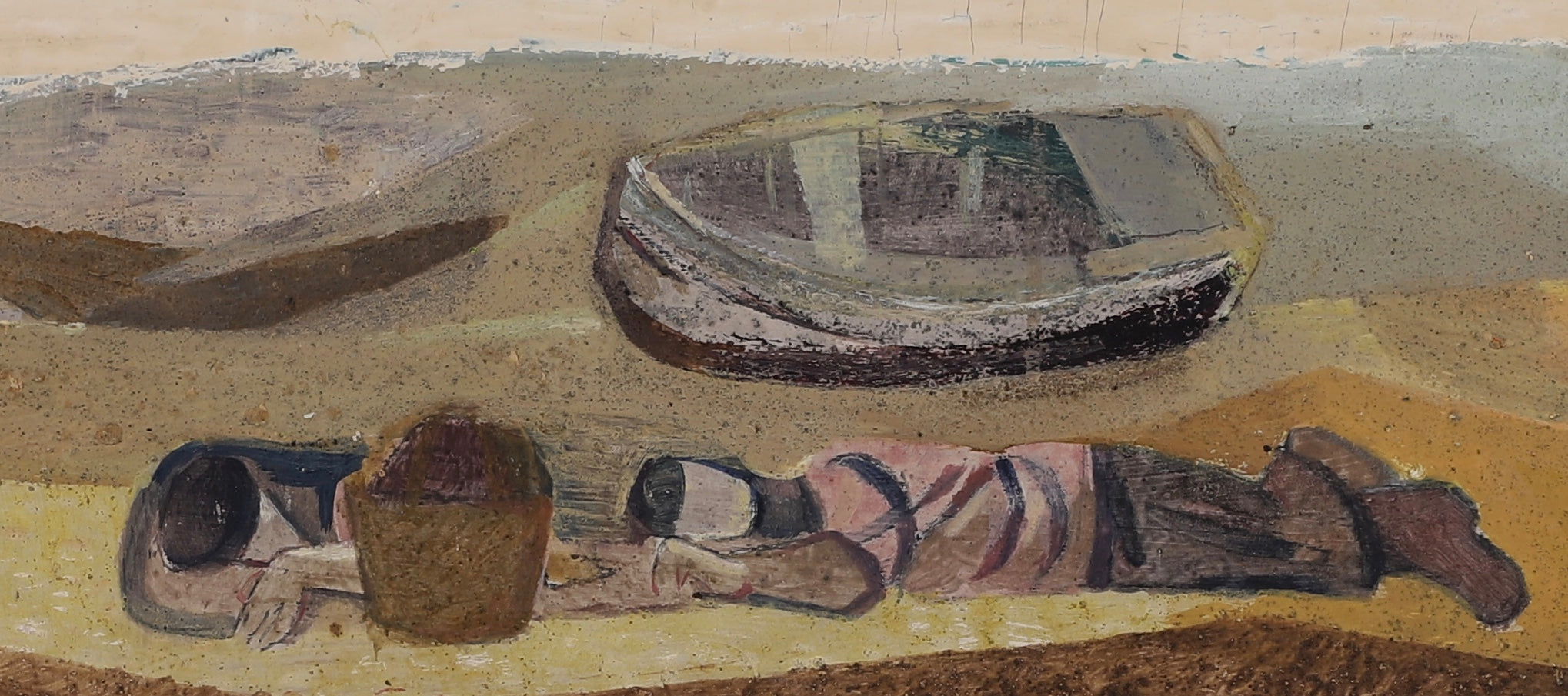 Mid Century Coastal Oil Painting By Nils Öst Sweden