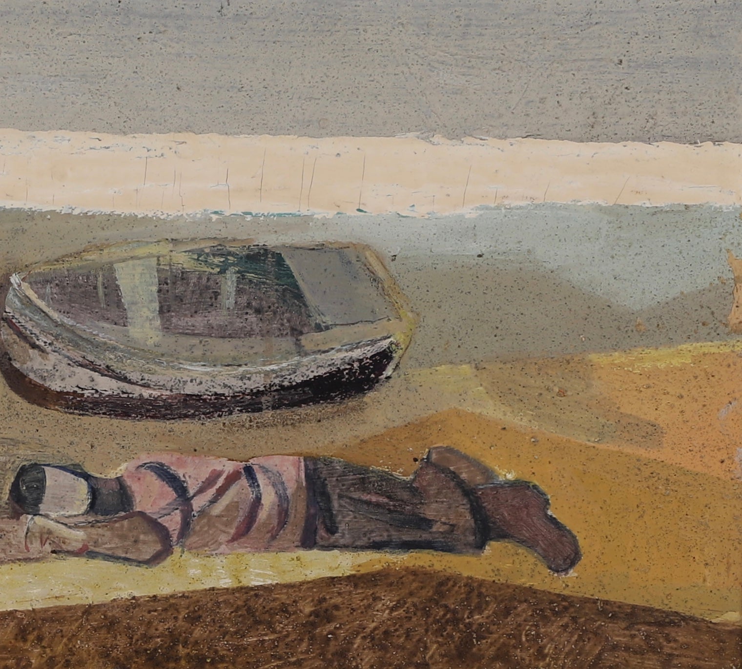 Mid Century Coastal Oil Painting By Nils Öst Sweden