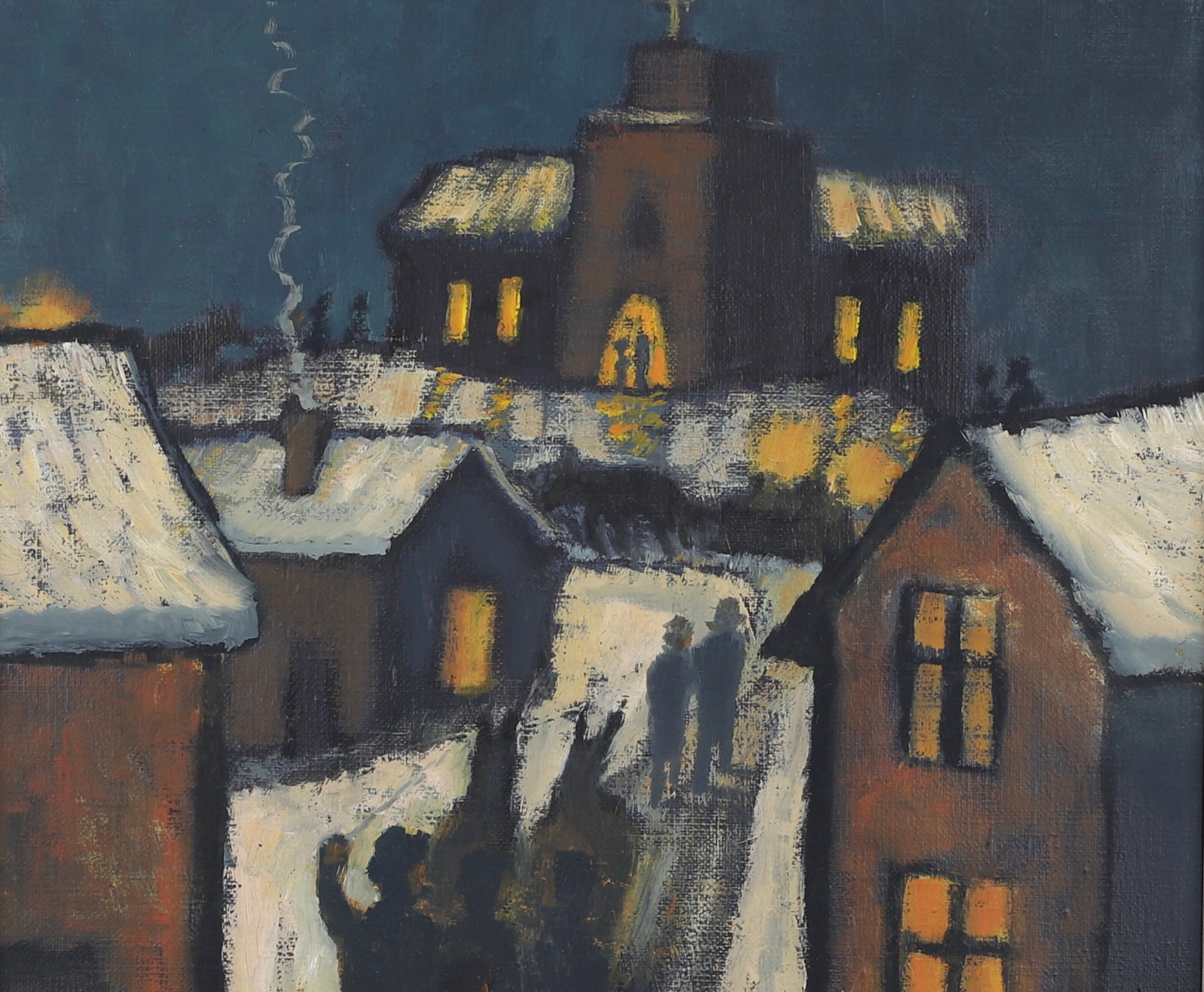 Vintage Mid Century Oil Painting By E Håfström Sweden