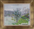 Load image into Gallery viewer, Mid Century Spring Landscape Oil Painting From Sweden By Olle Eriksson