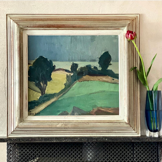 Mid Century Landscape Oil Painting By Allan Erwö 1951 Sweden