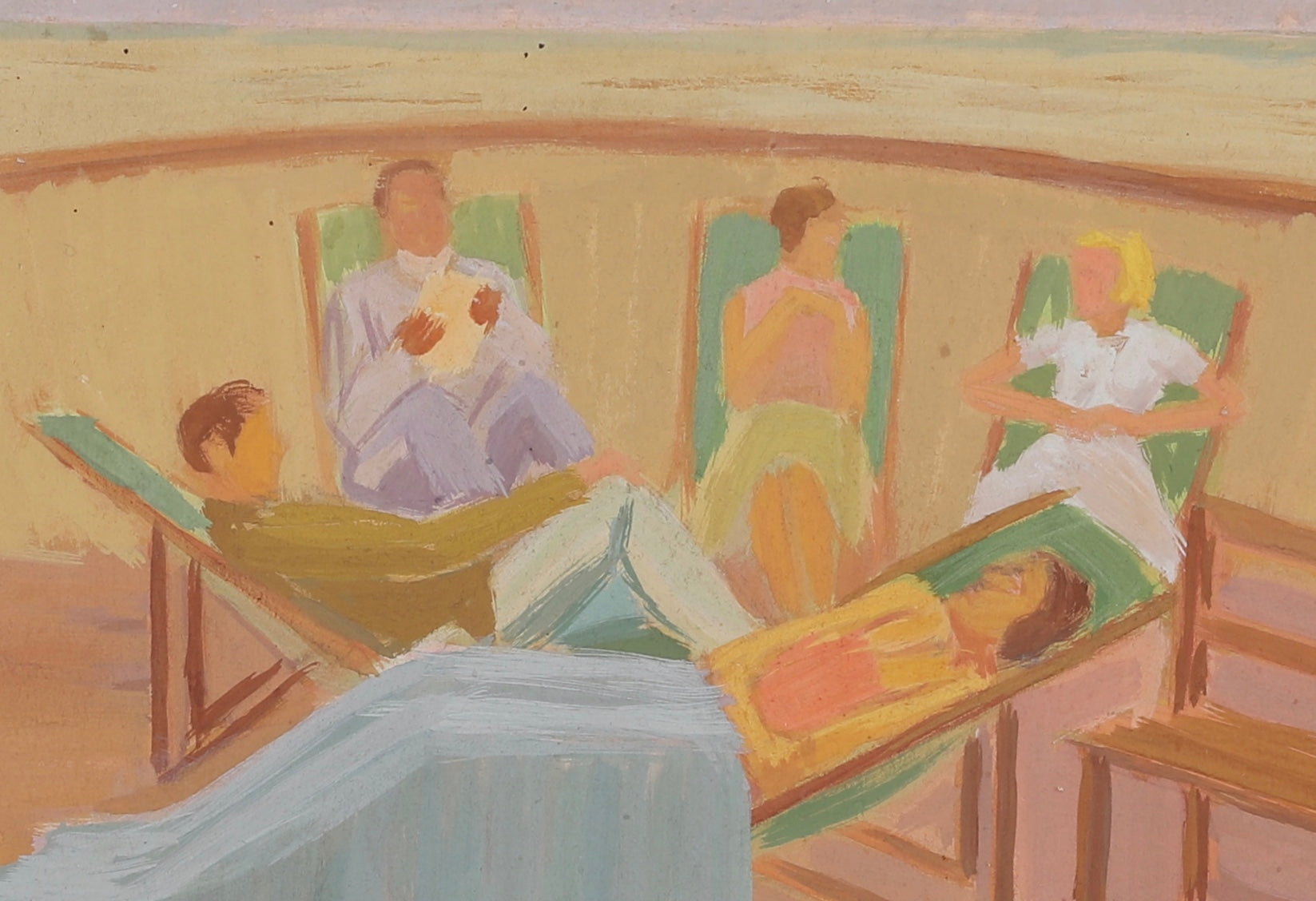 Mid Century Original Oil Painting From Sweden By E Elfwen