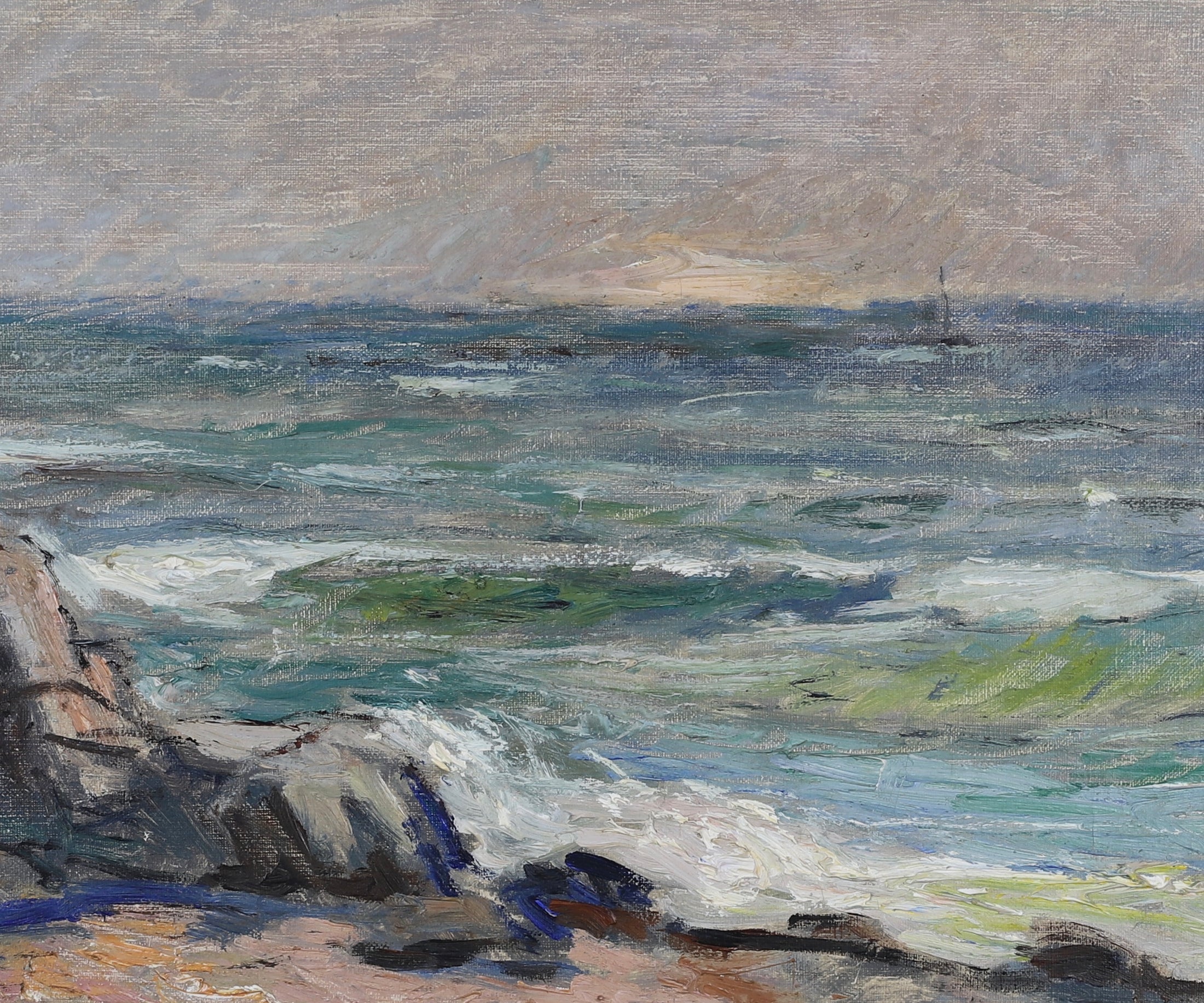 Vintage Mid Century Oil Painting From Sweden by Gideon Isaksson