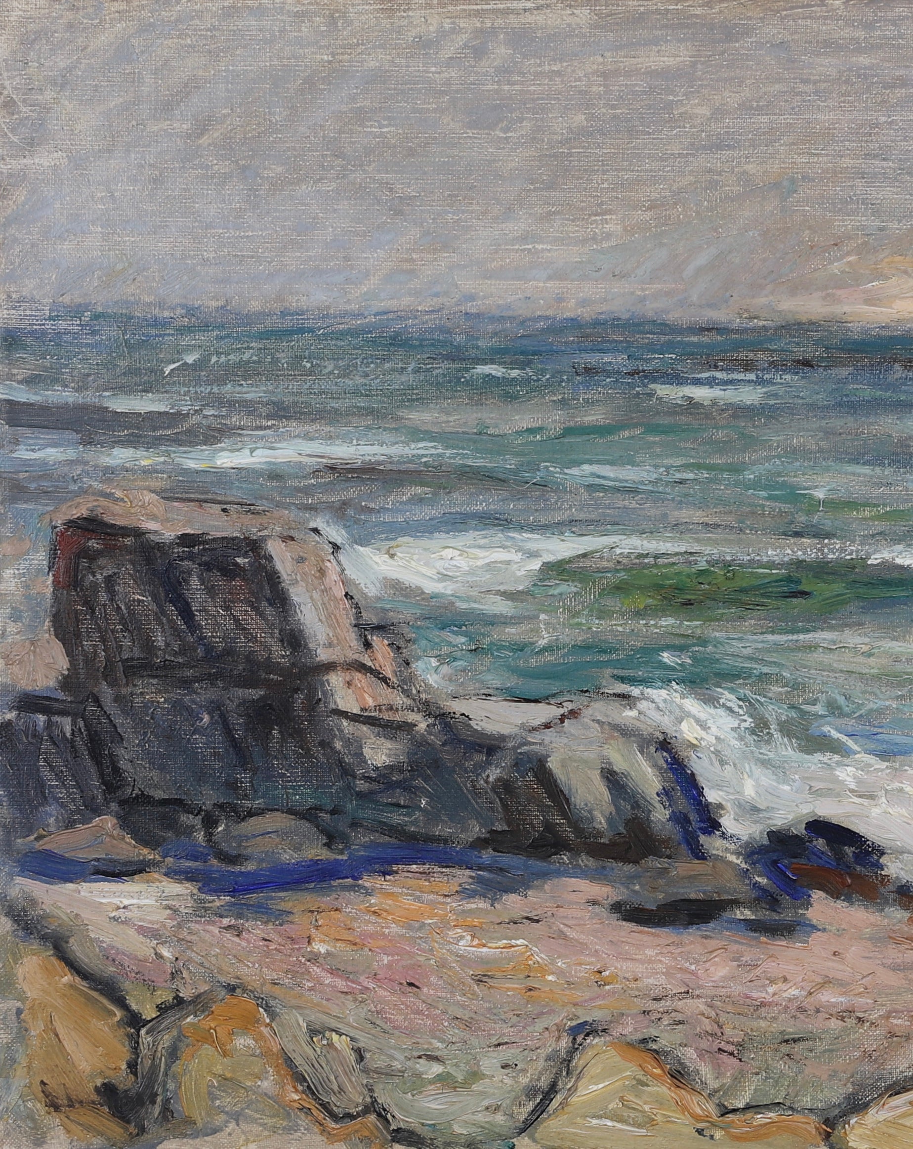 Vintage Mid Century Oil Painting From Sweden by Gideon Isaksson