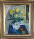 Load image into Gallery viewer, Mid Century Original Still Life Oil Painting of Tulips From Sweden