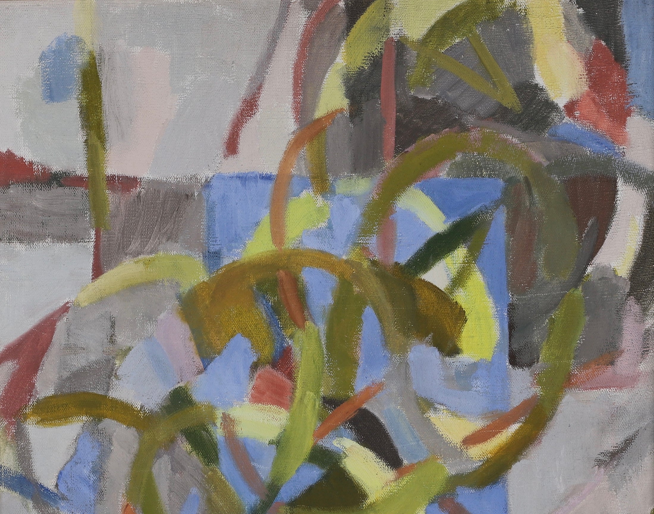 Mid Century Abstract Oil Painting By Ture Fabiansson Sweden