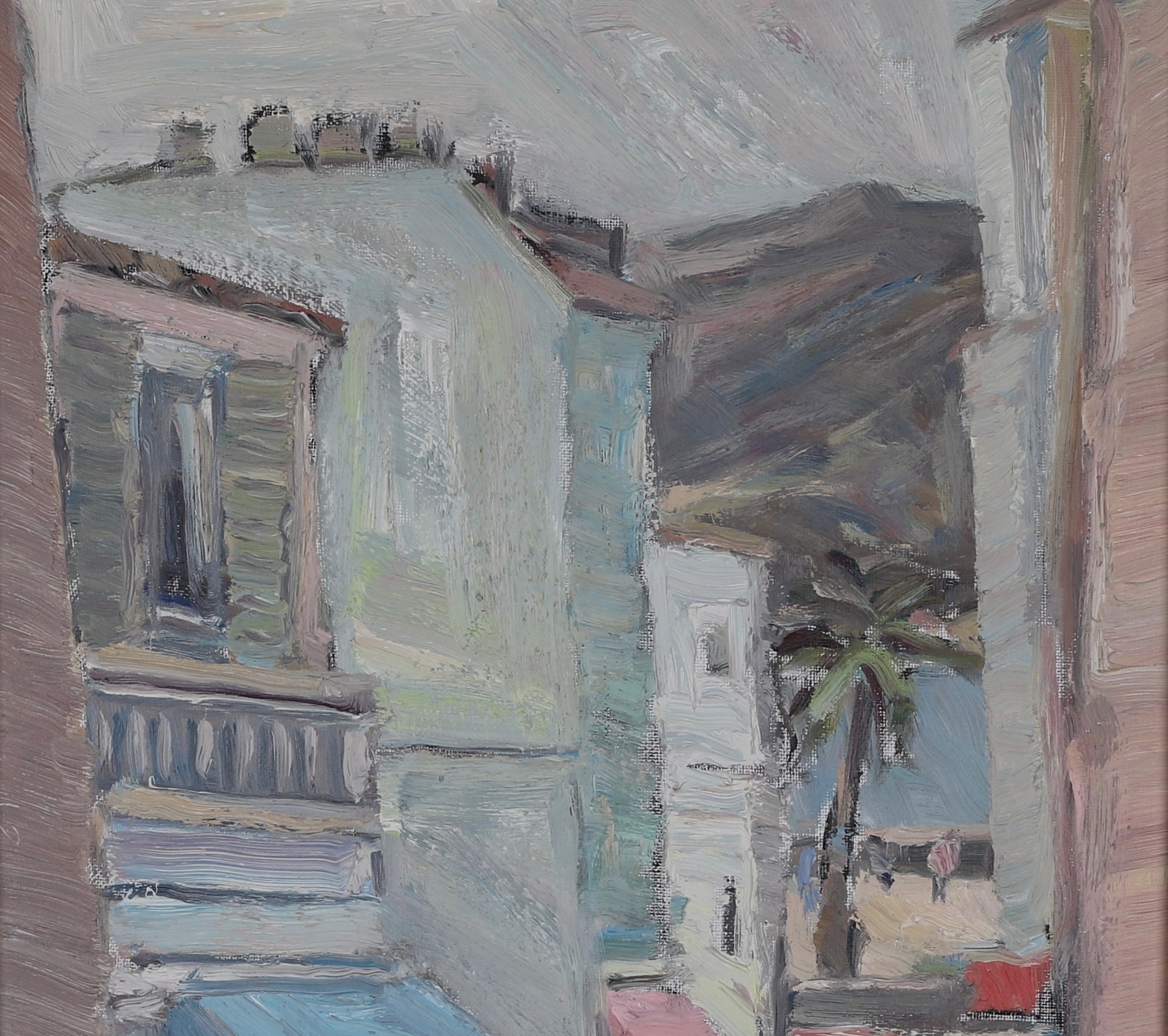 Cityscape Oil Painting Mid Century By C Berndtsson Sweden