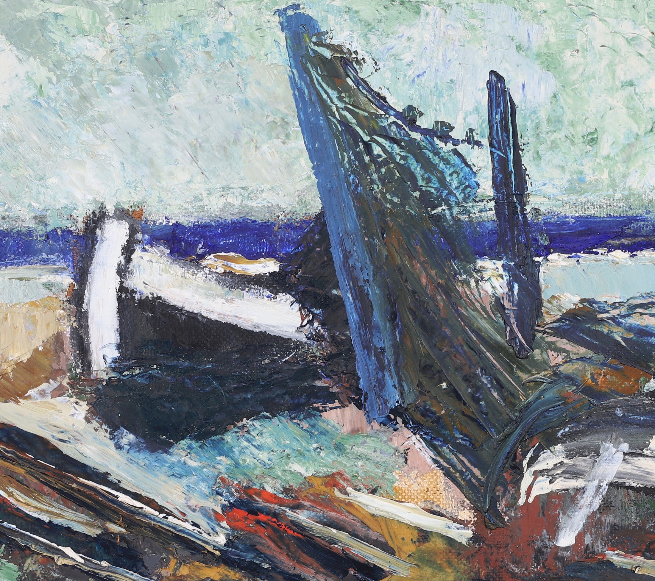 Vintage Mid Century Oil Painting From Sweden by S Öhrwall