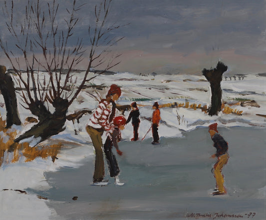 Vintage Oil Painting from Sweden Signed Bertil Johansson