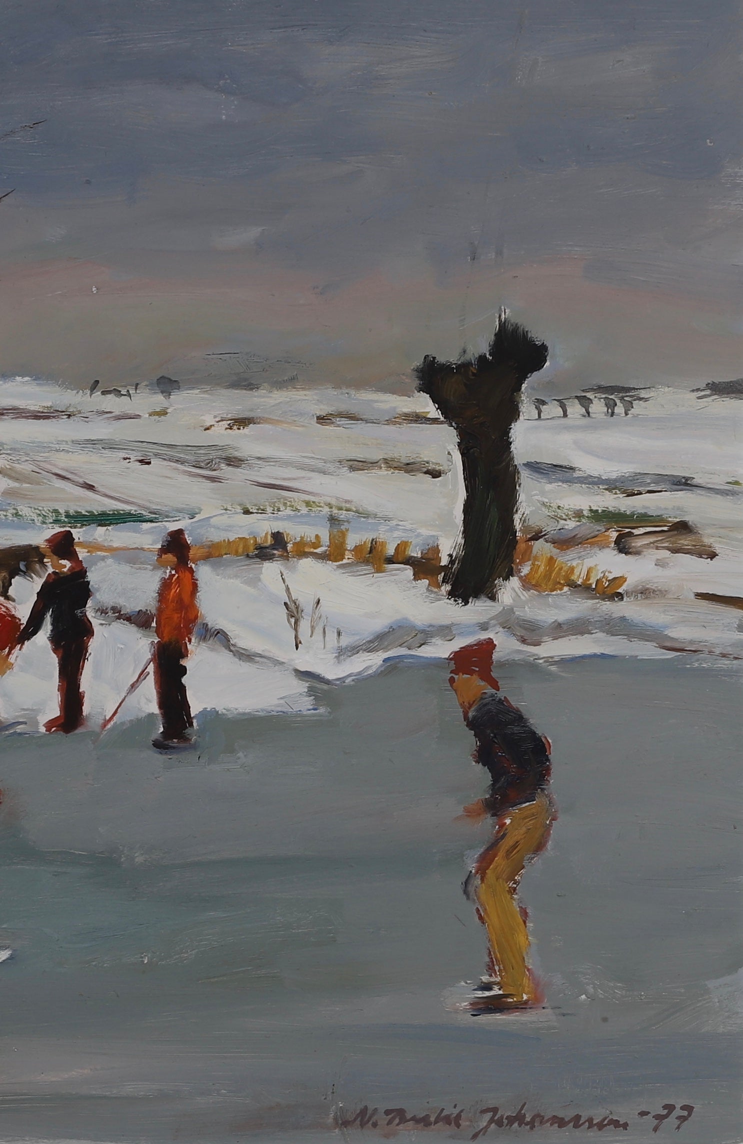 Vintage Oil Painting from Sweden Signed Bertil Johansson