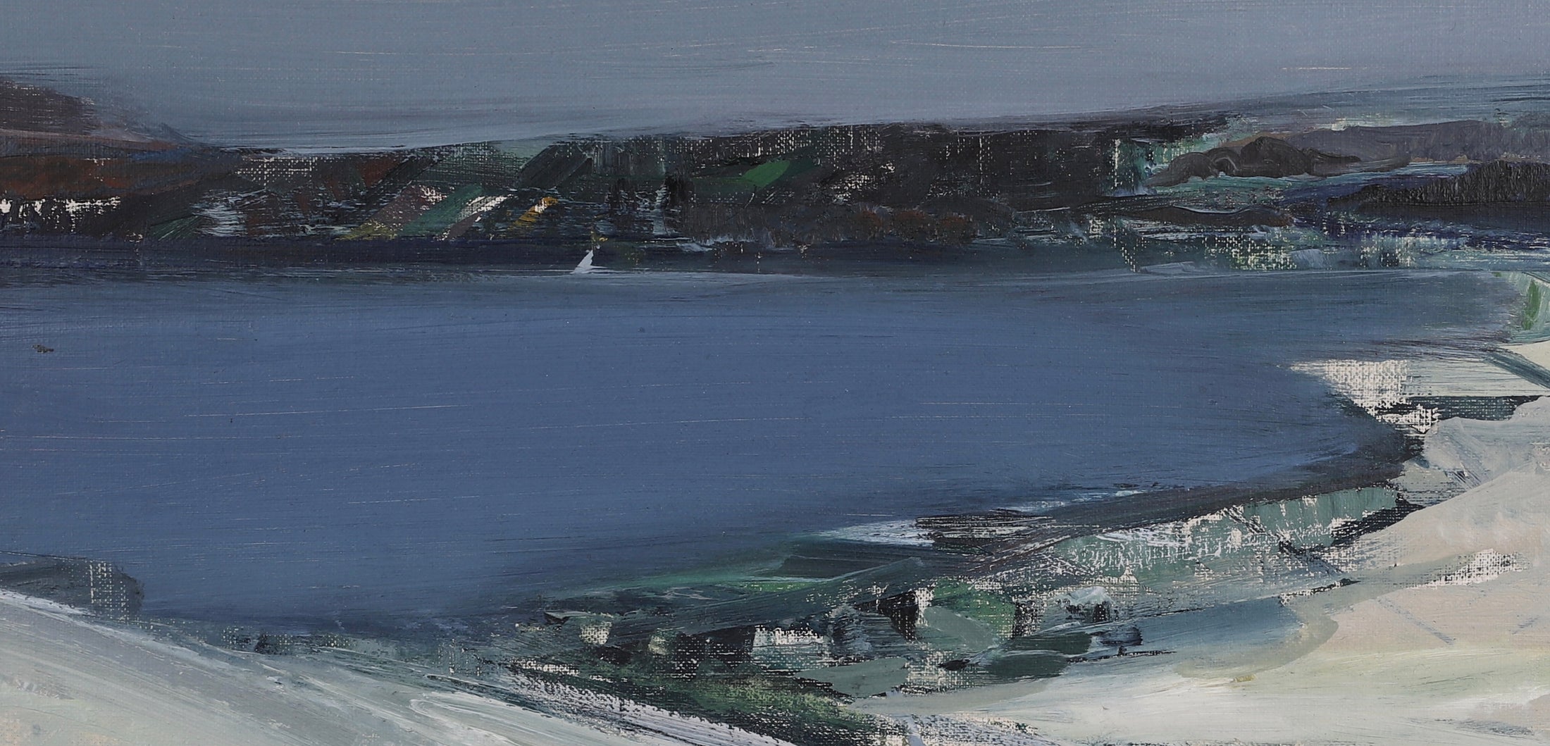 Mid Century Oil Painting by Listed Artist E Julius Sweden 1964