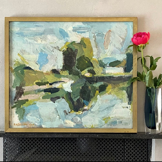 Framed Mid Century Oil Painting by B O Ericson Sweden