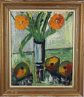 Load image into Gallery viewer, Mid Century Original Still Life Oil Painting of Flowers From Sweden
