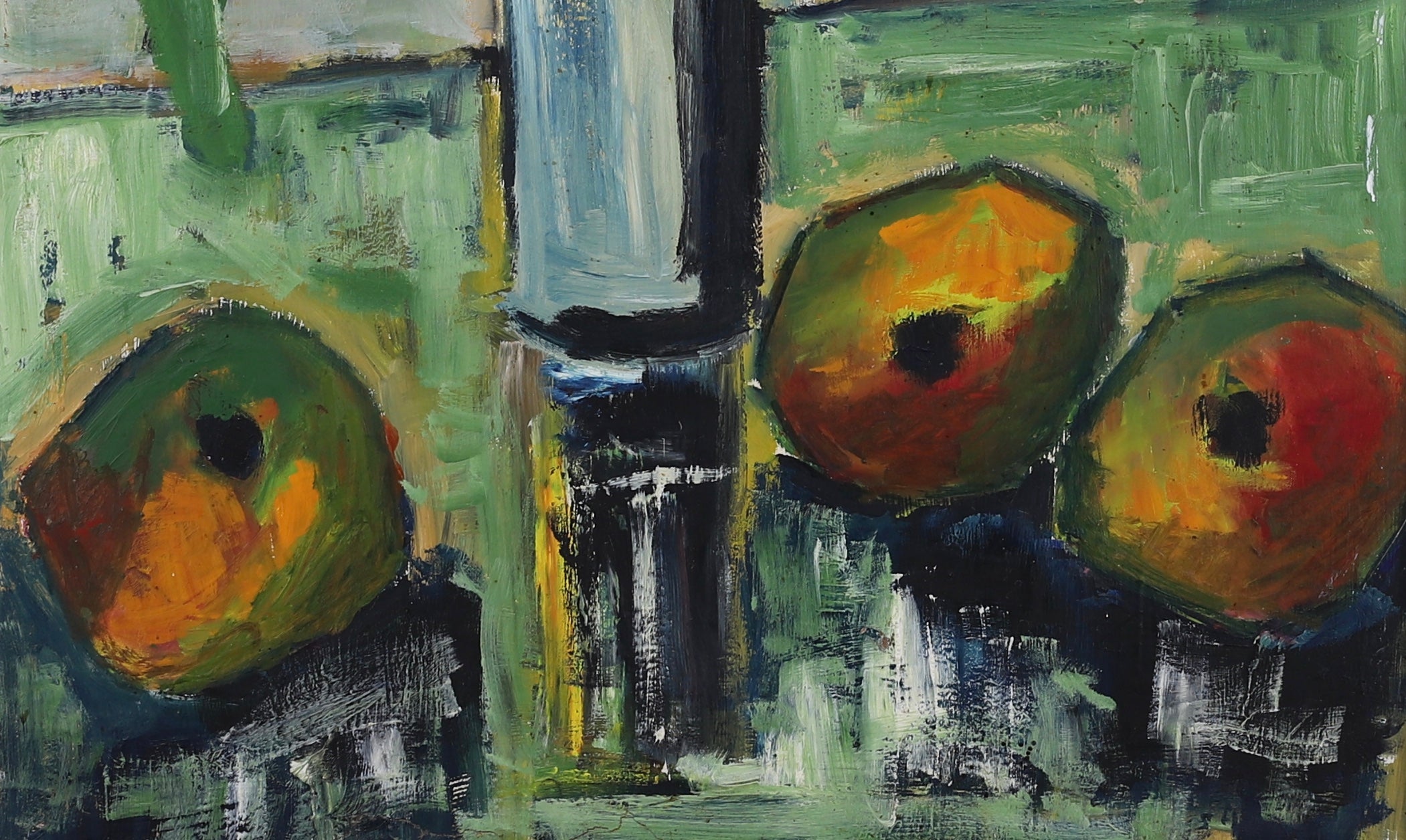 Mid Century Original Still Life Oil Painting of Flowers From Sweden