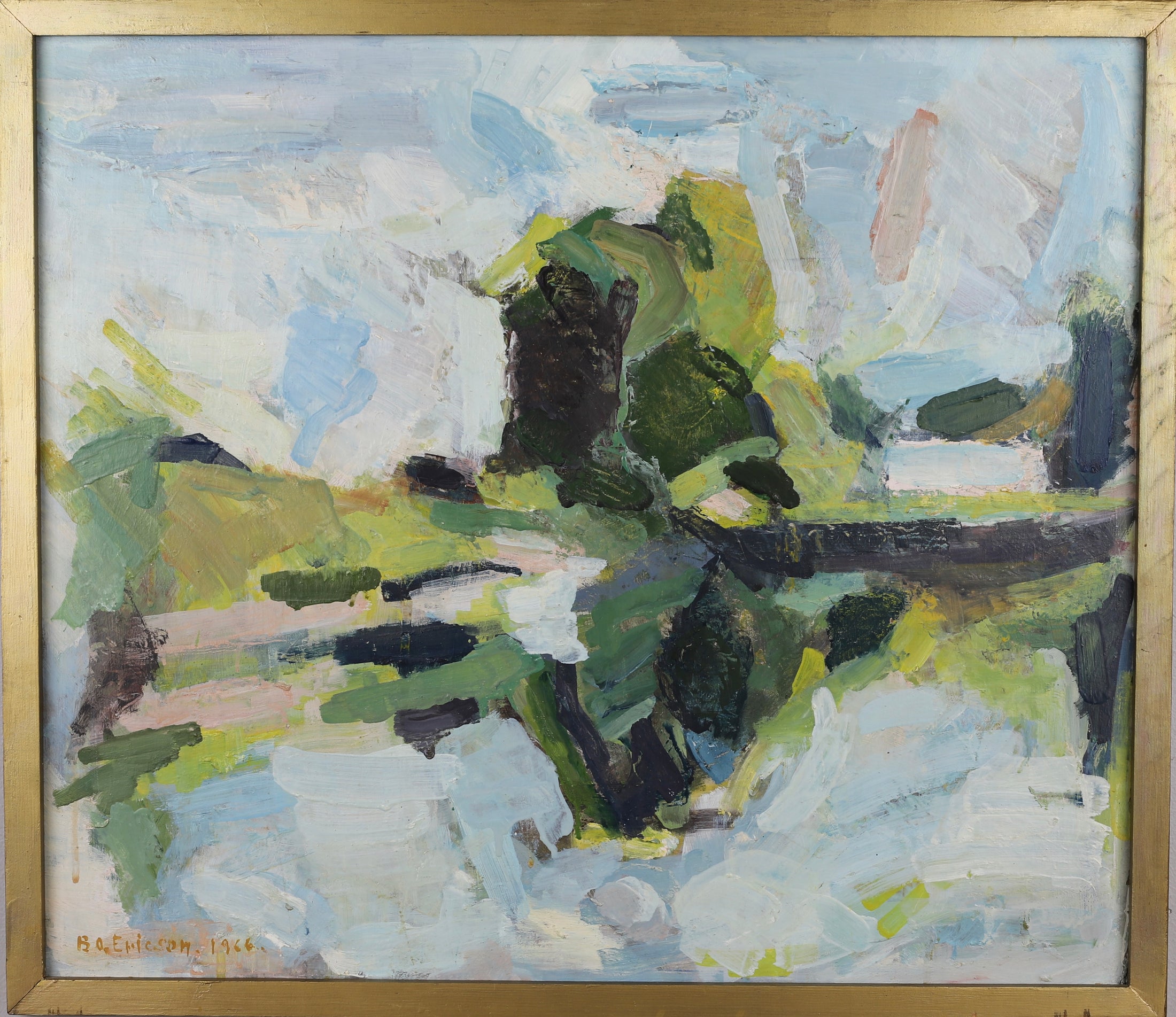 Framed Mid Century Oil Painting by B O Ericson Sweden