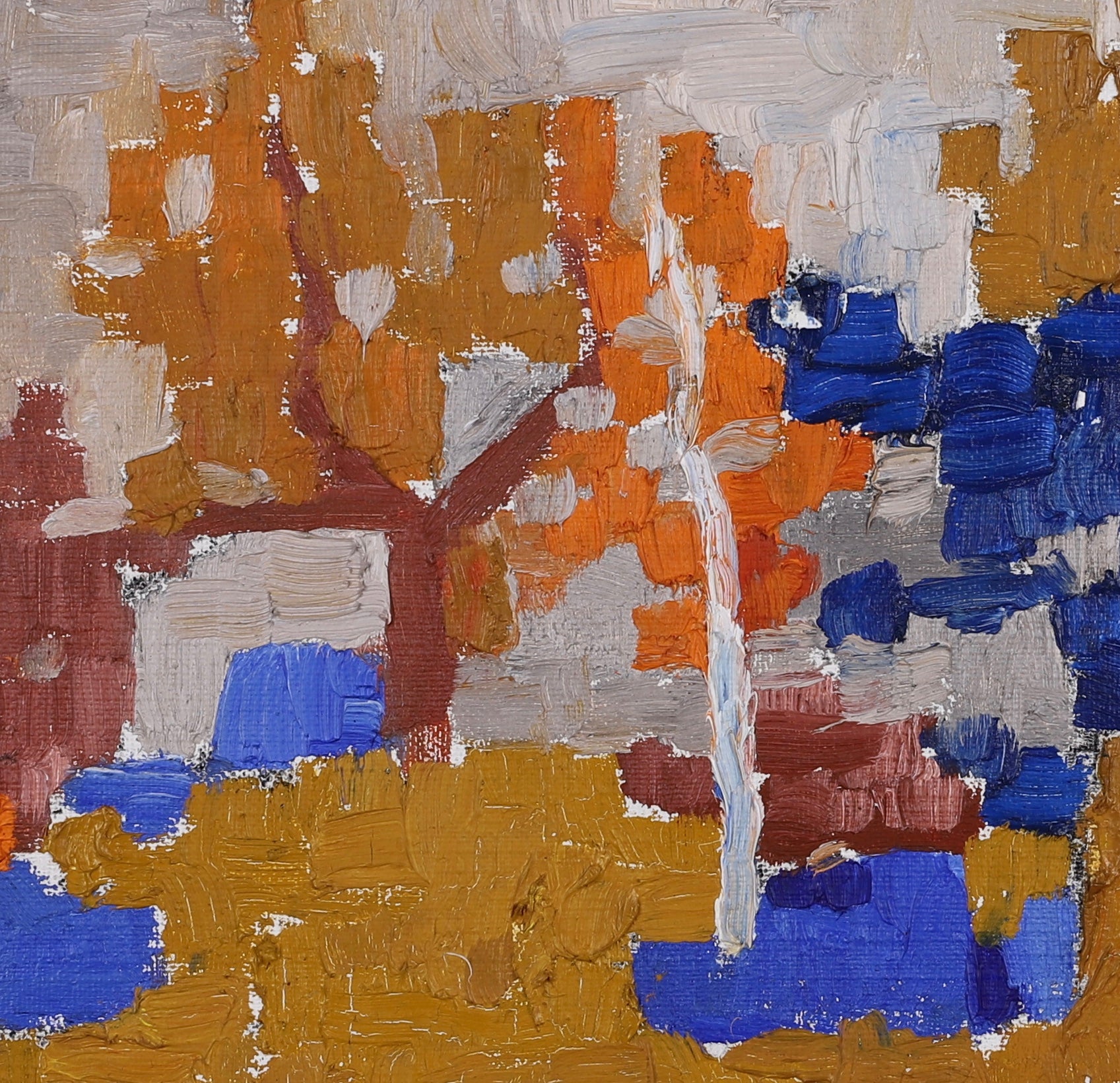 Mid Century Landscape Oil Painting By Brochard Sweden 1954