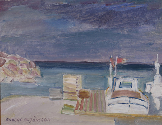 Vintage Mid Century Oil Painting By A A Jönsson Sweden