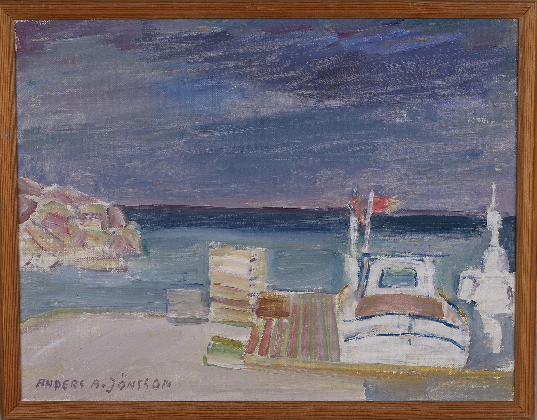 Vintage Mid Century Oil Painting By A A Jönsson Sweden