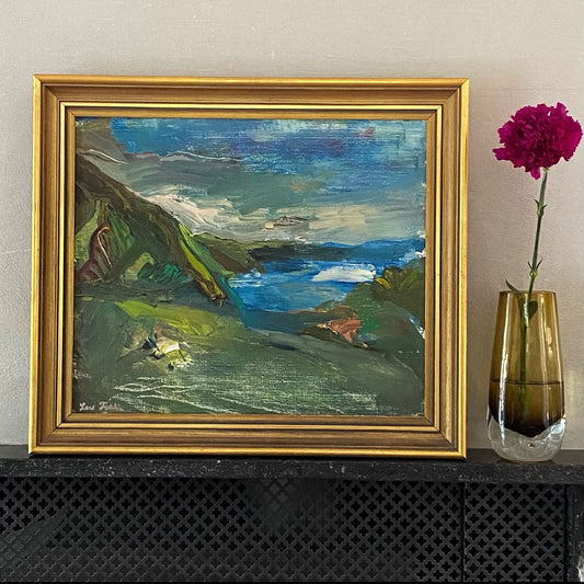 Original Seascape Oil Painting Vintage From Sweden By L Fohlin