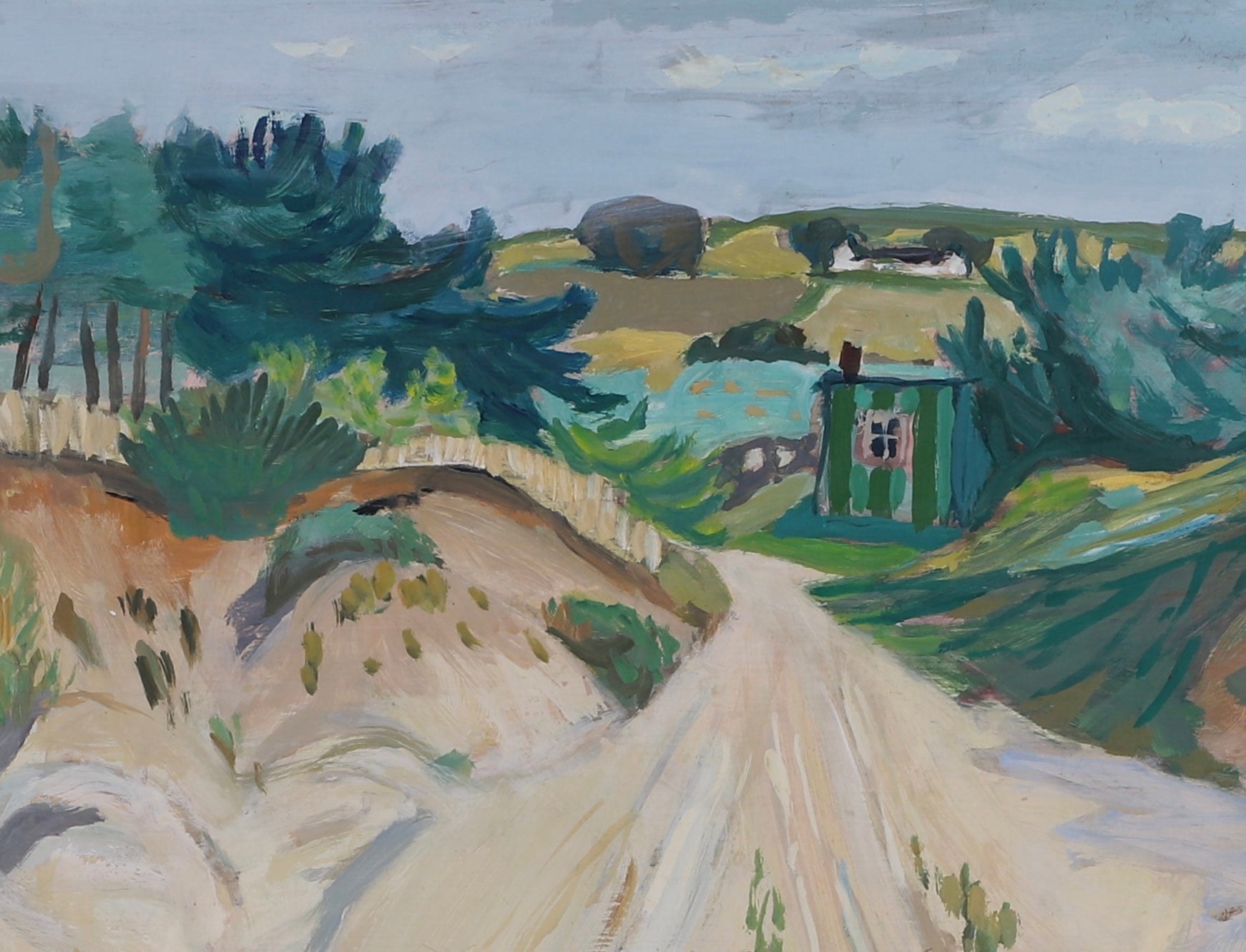 Mid Century Original Landscape By Gerhard Karlmark Sweden