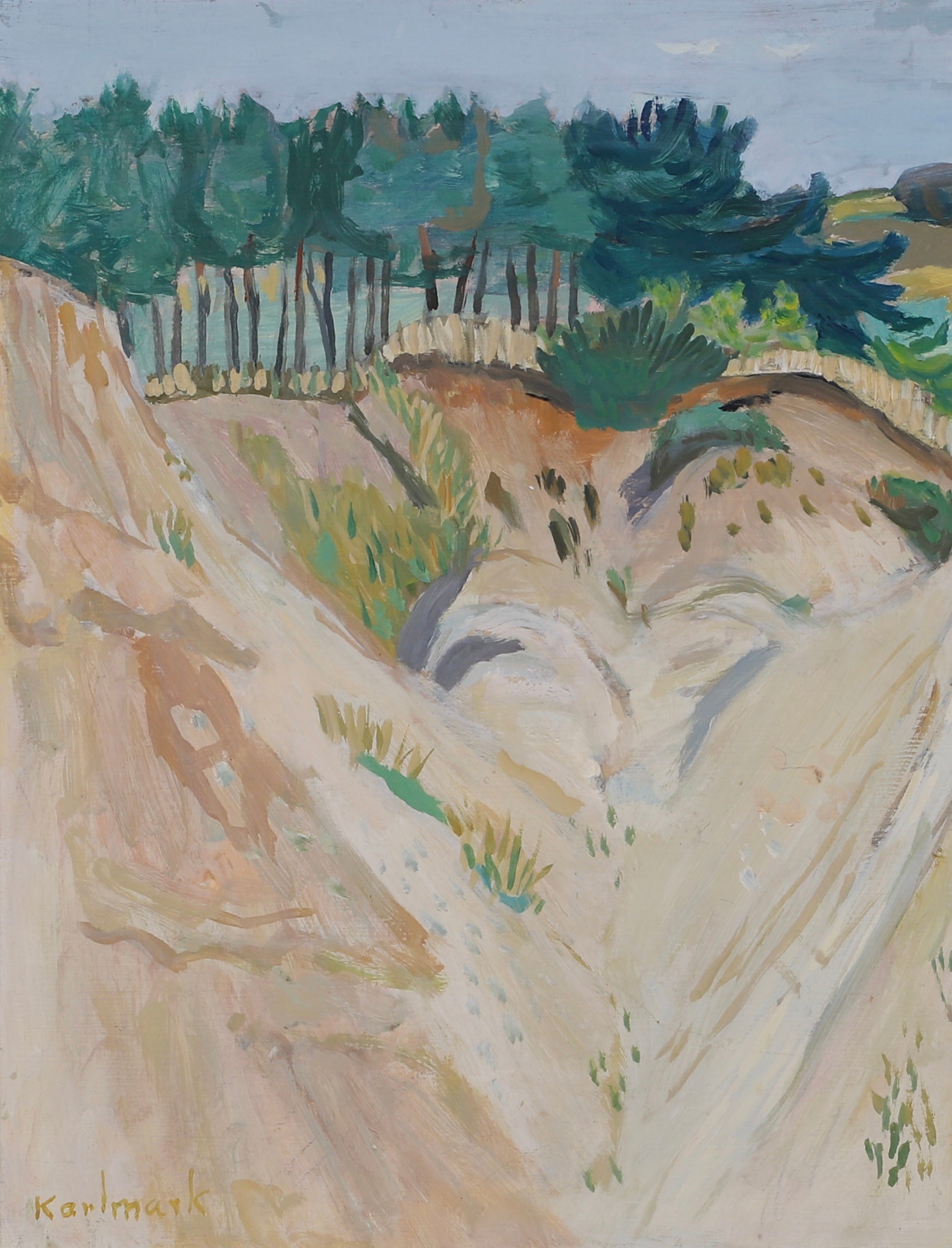 Mid Century Original Landscape By Gerhard Karlmark Sweden