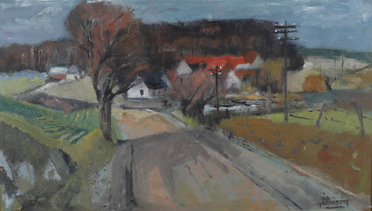 Original Landscape Oil Painting Mid Century By John Bören Sweden