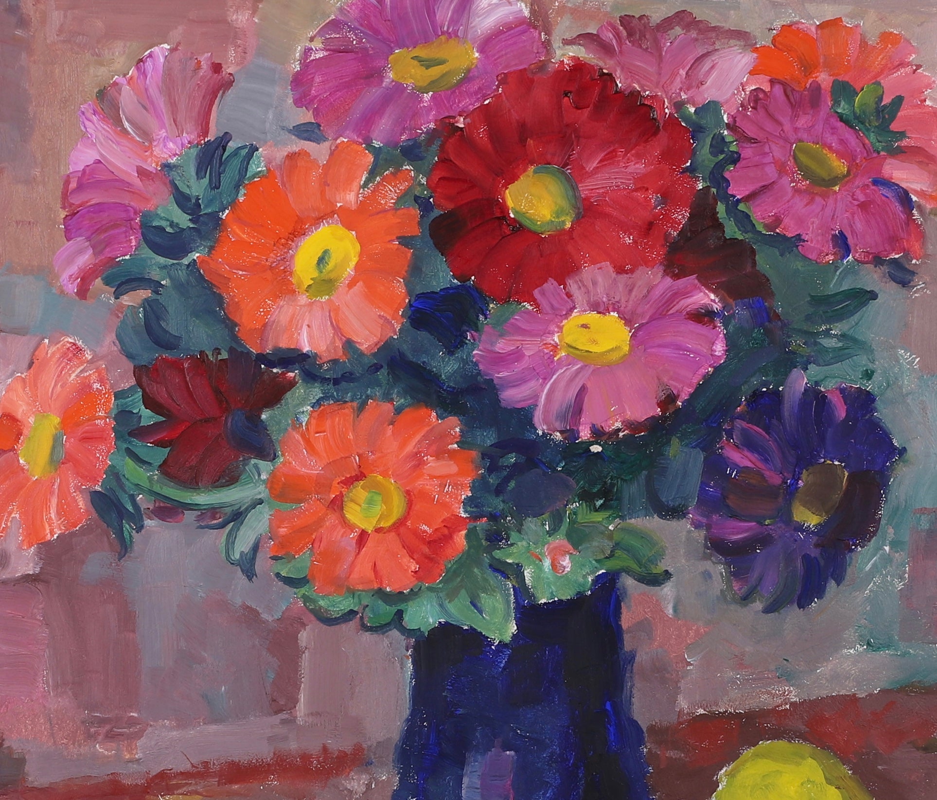 Mid Century Original Still Life Oil Painting By KE Ohlsson Sweden