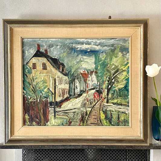 Original Oil Painting Vintage Mid Century By John Bören Sweden