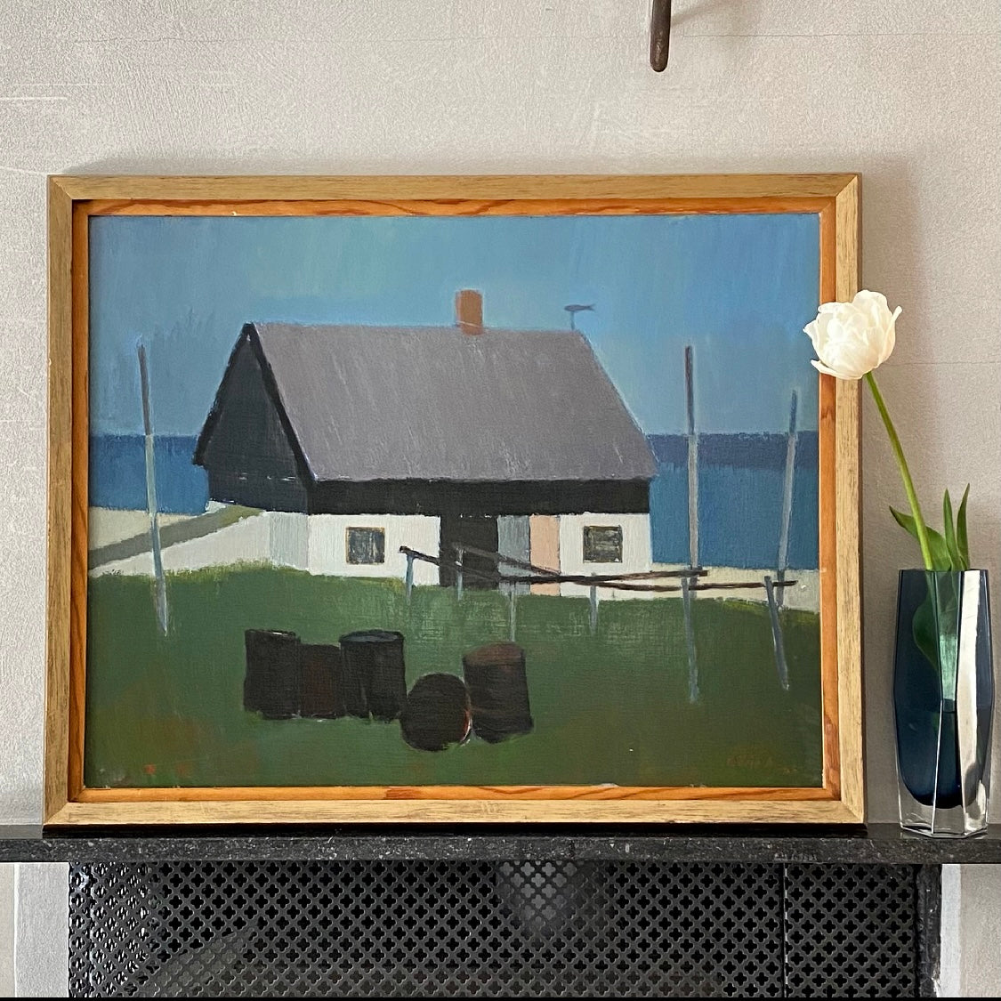 Mid Century Oil Painting from Sweden By Börje A 1956
