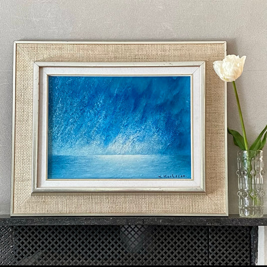 Vintage Mid Century Oil Painting From Sweden by H Karlsson