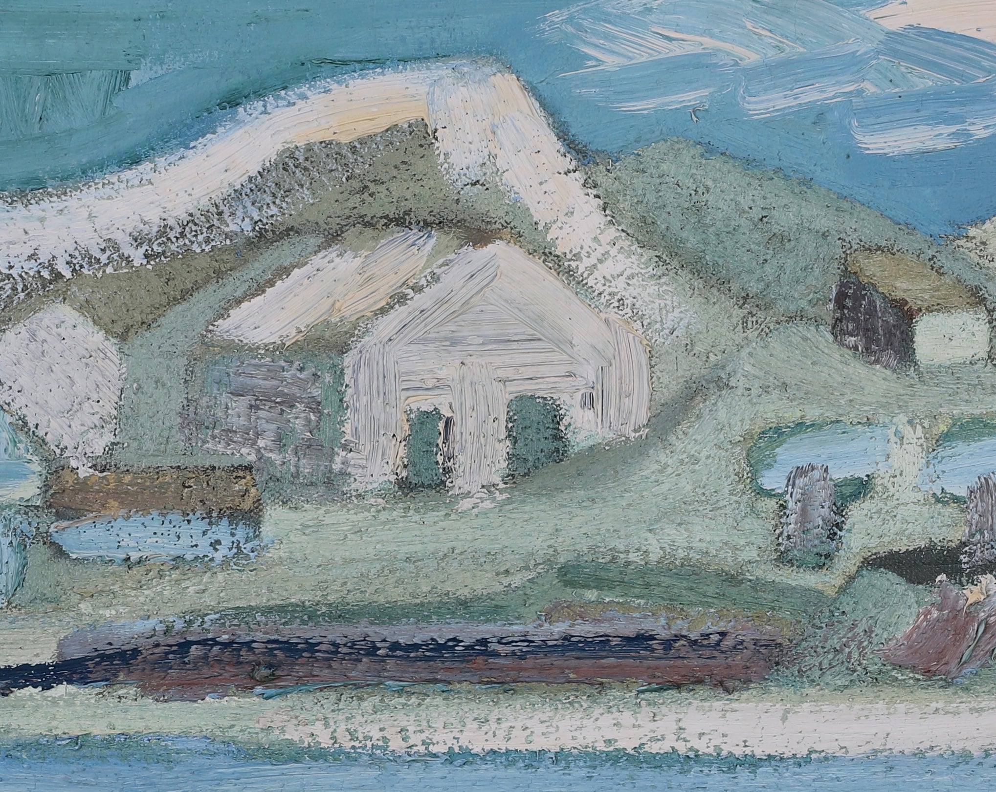 Framed Mid Century Oil Painting by B Peterson Sweden