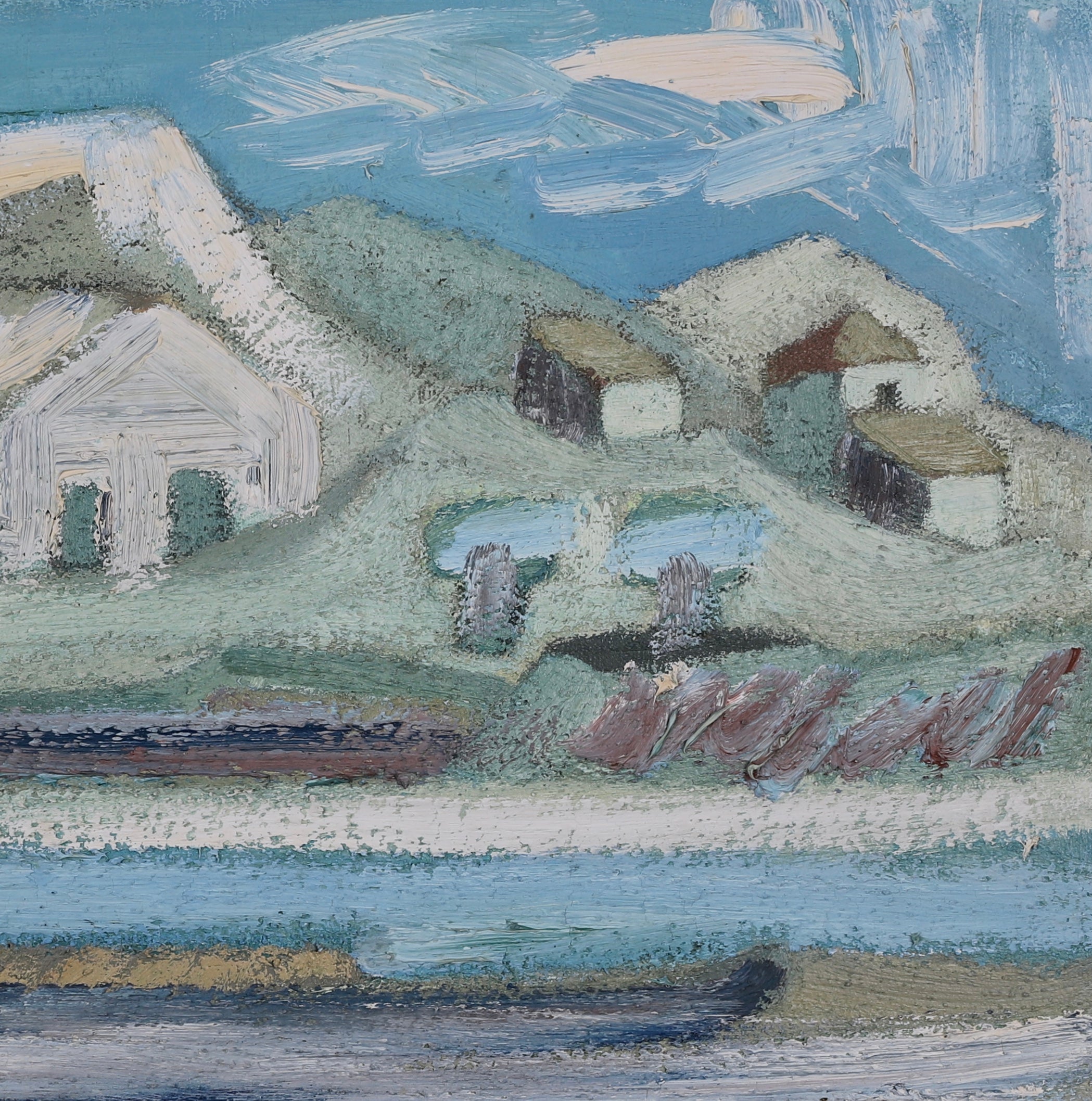 Framed Mid Century Oil Painting by B Peterson Sweden