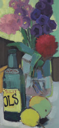 Load image into Gallery viewer, Mid Century Vintage Still Life Oil Painting by T Ahlm From Sweden