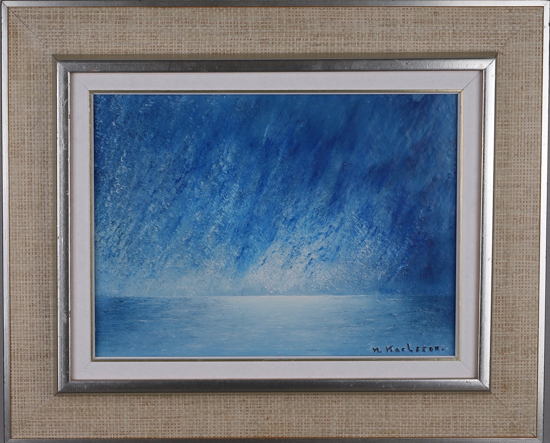 Vintage Mid Century Oil Painting From Sweden by H Karlsson