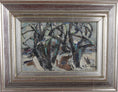 Load image into Gallery viewer, Study of Trees Oil Painting Mid Century By C Berndtsson Sweden