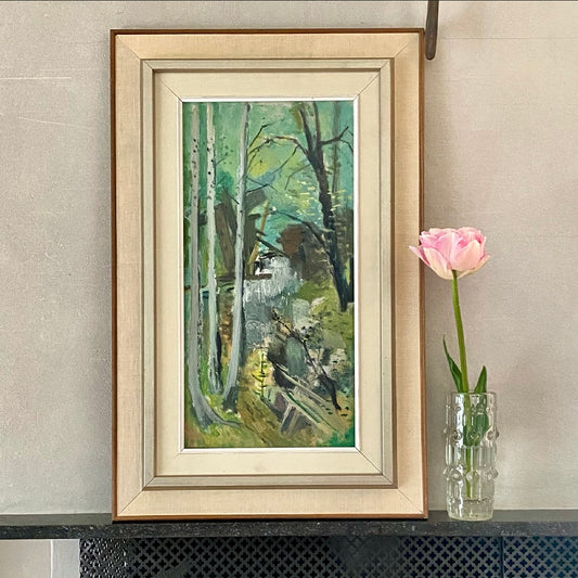 Original Oil Painting Vintage Mid Century By J Bören Sweden