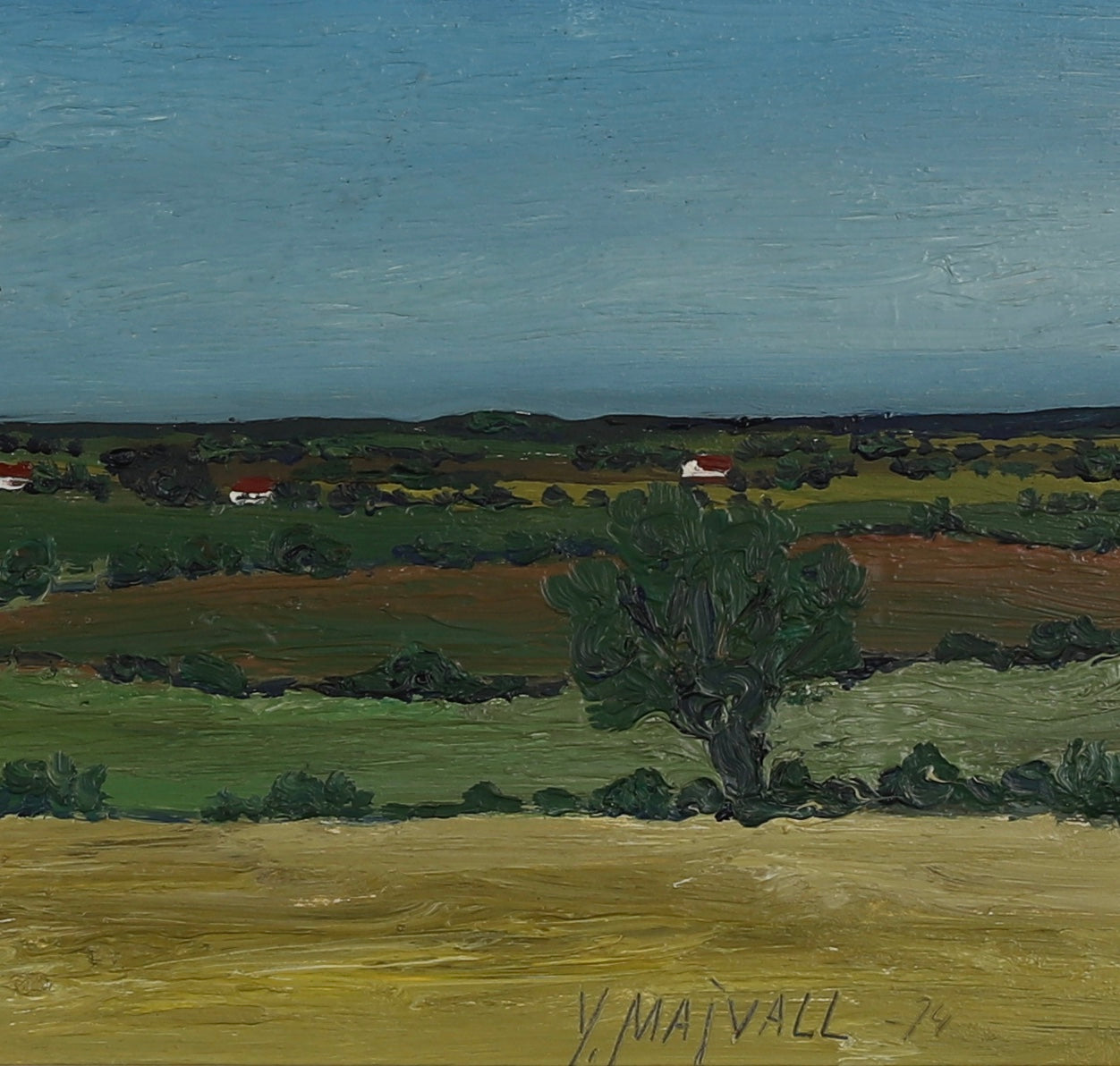 Framed Mid Century Oil Painting by Y Majvall Sweden