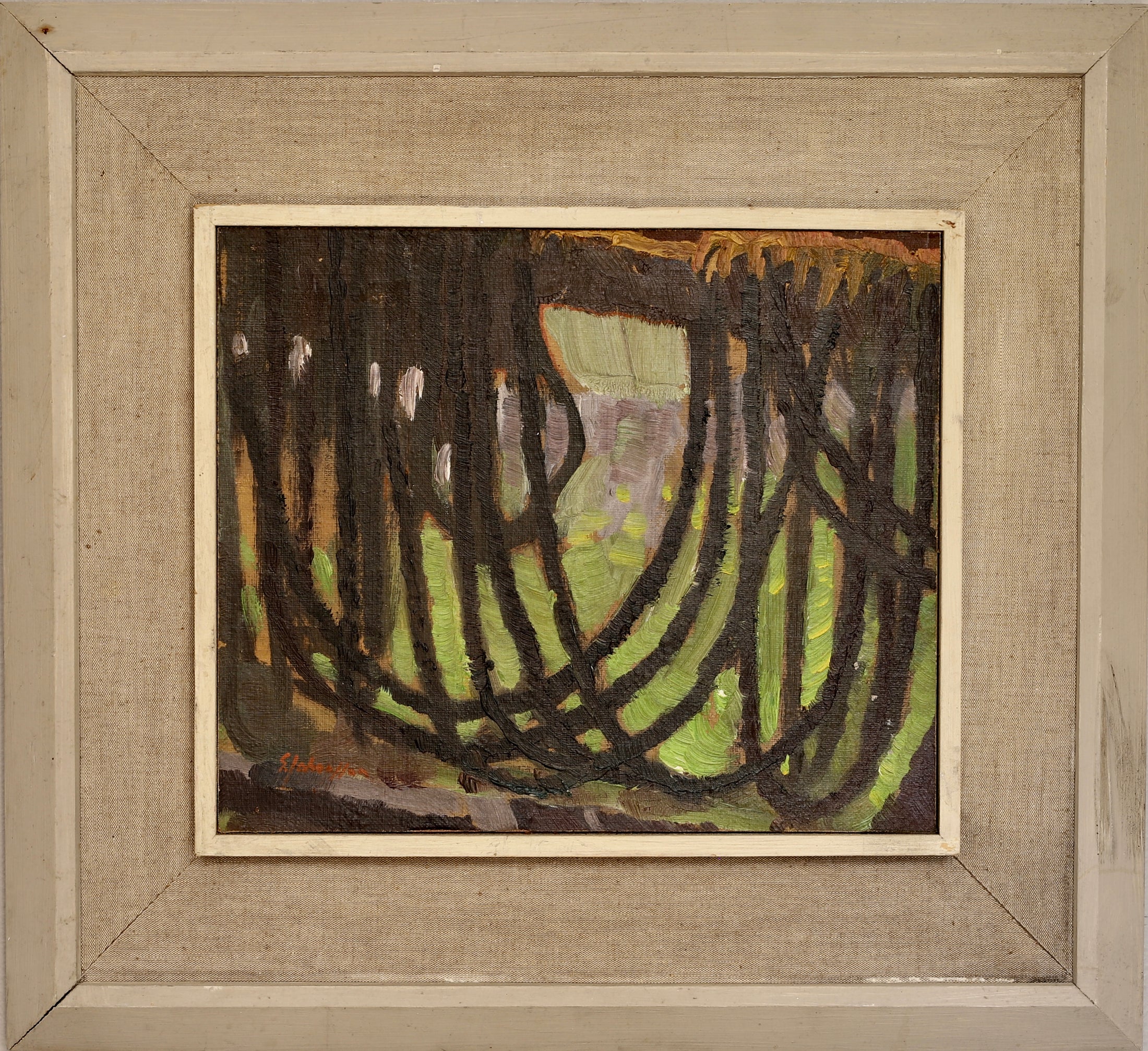 Mid Century Vintage Oil Painting By G Johansson Sweden