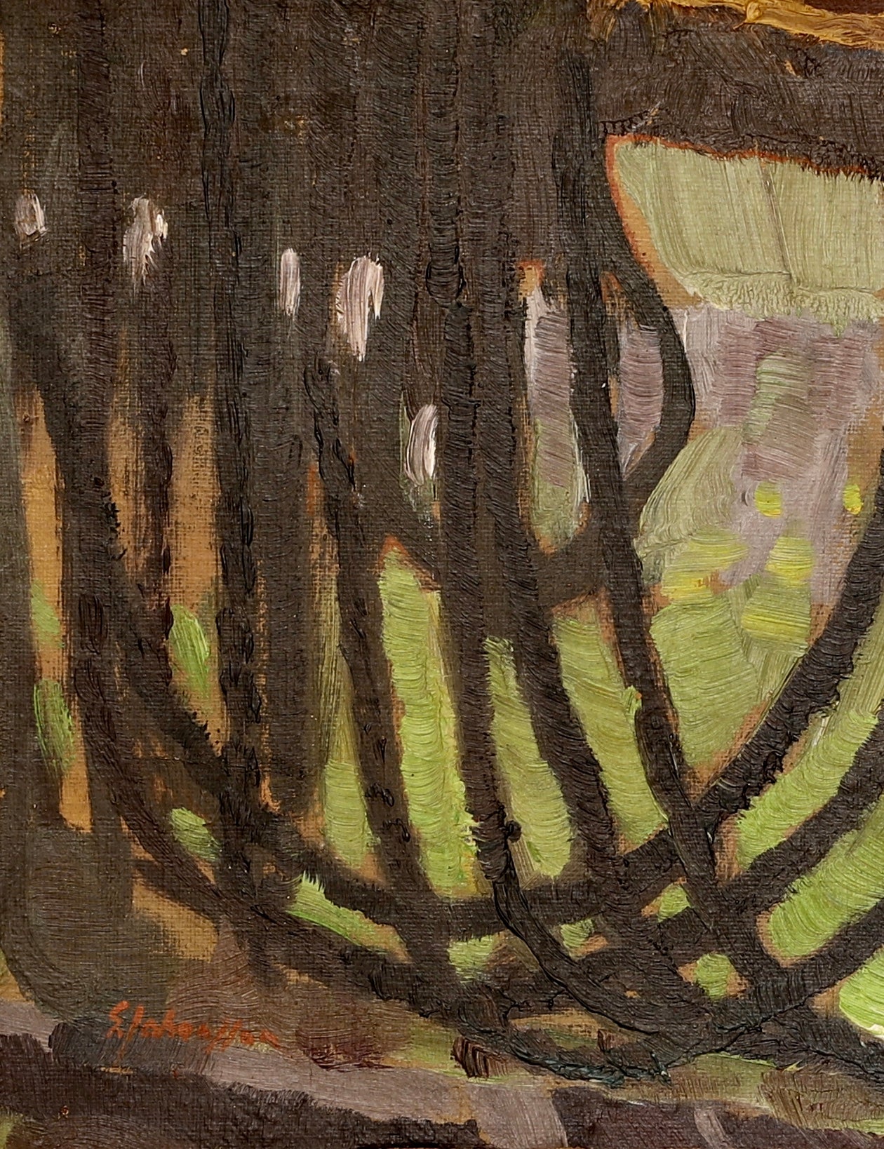 Mid Century Vintage Oil Painting By G Johansson Sweden