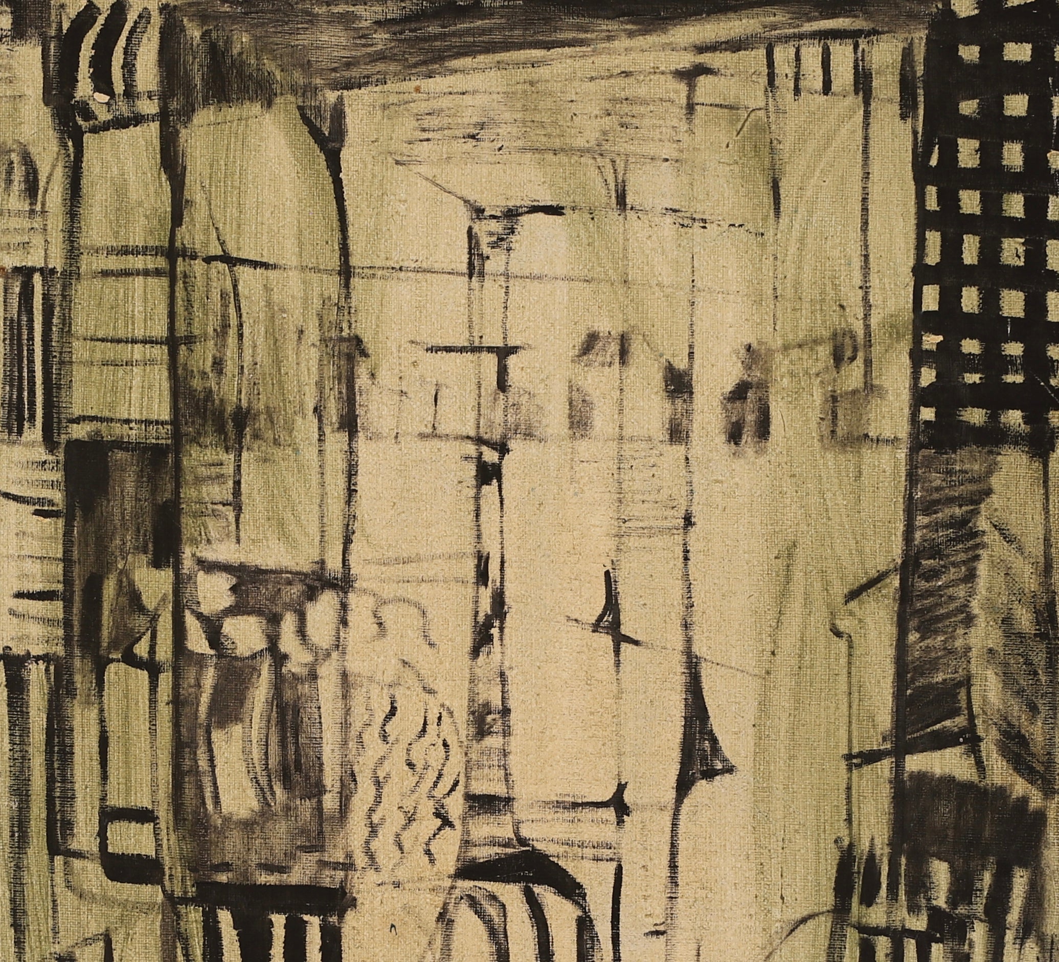 Mid Century Abstract Oil Painting By Torsten Hult Sweden