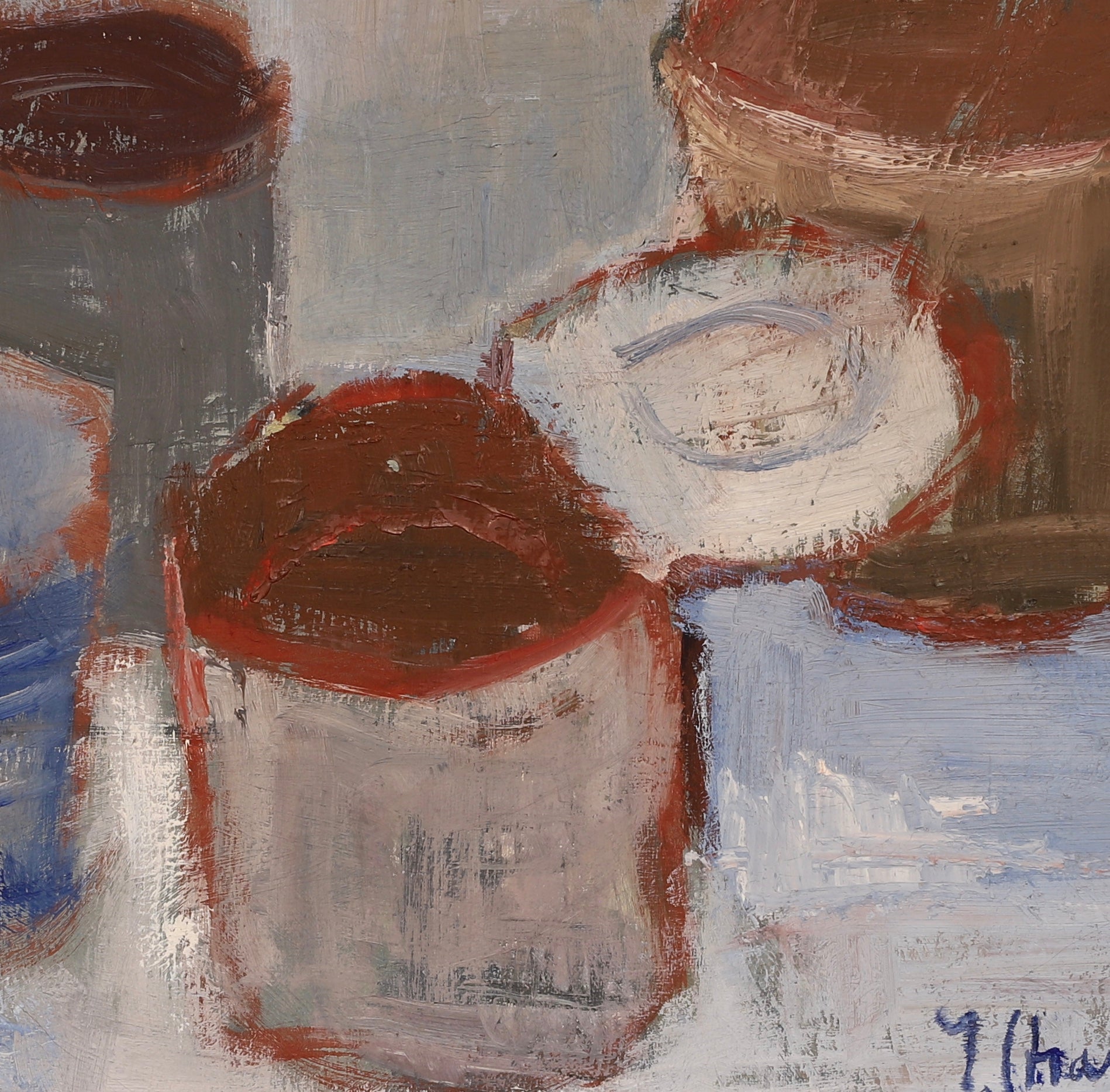 Mid Century Original Still Life Oil Painting By I Strangell Sweden