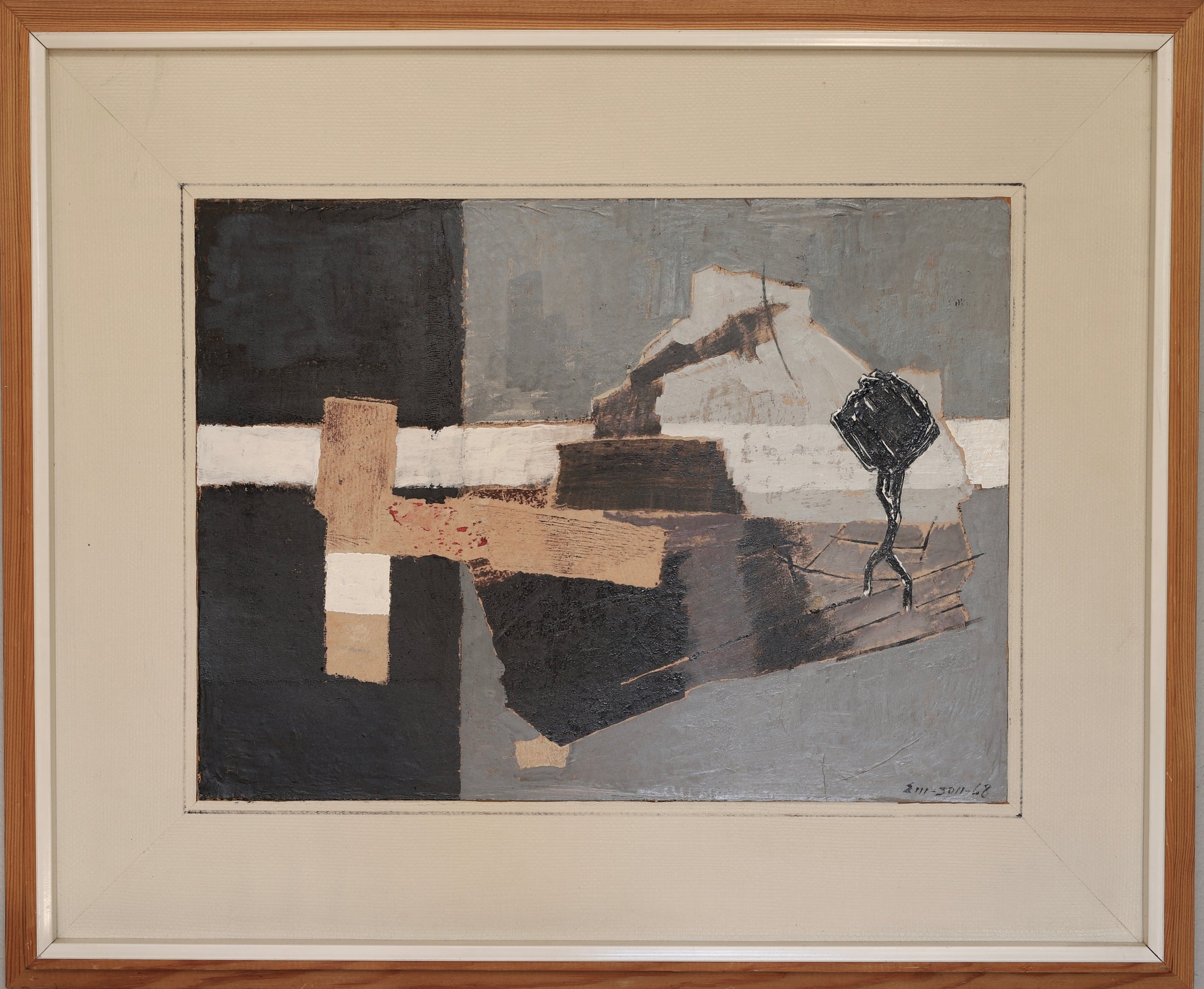 Mid Century Abstract Oil Painting By E Emmanuelsson Sweden