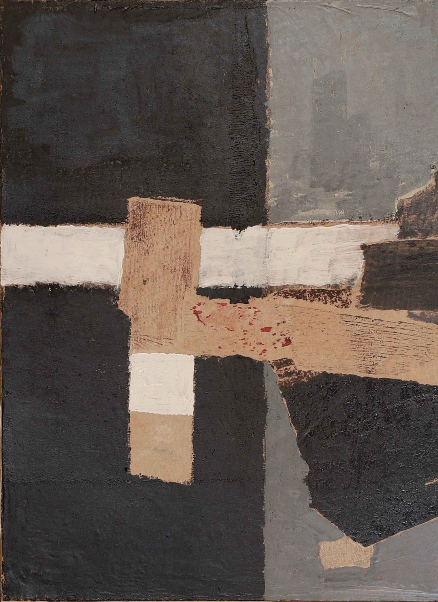 Mid Century Abstract Oil Painting By E Emmanuelsson Sweden