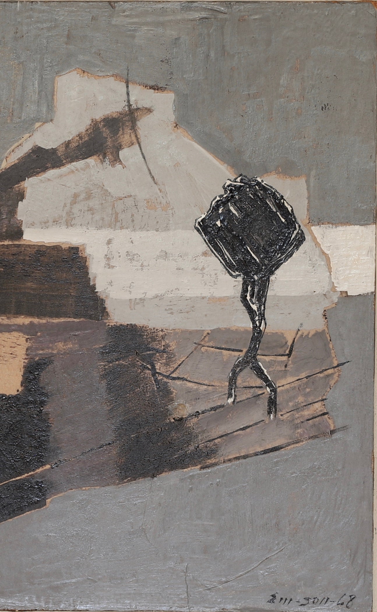 Mid Century Abstract Oil Painting By E Emmanuelsson Sweden