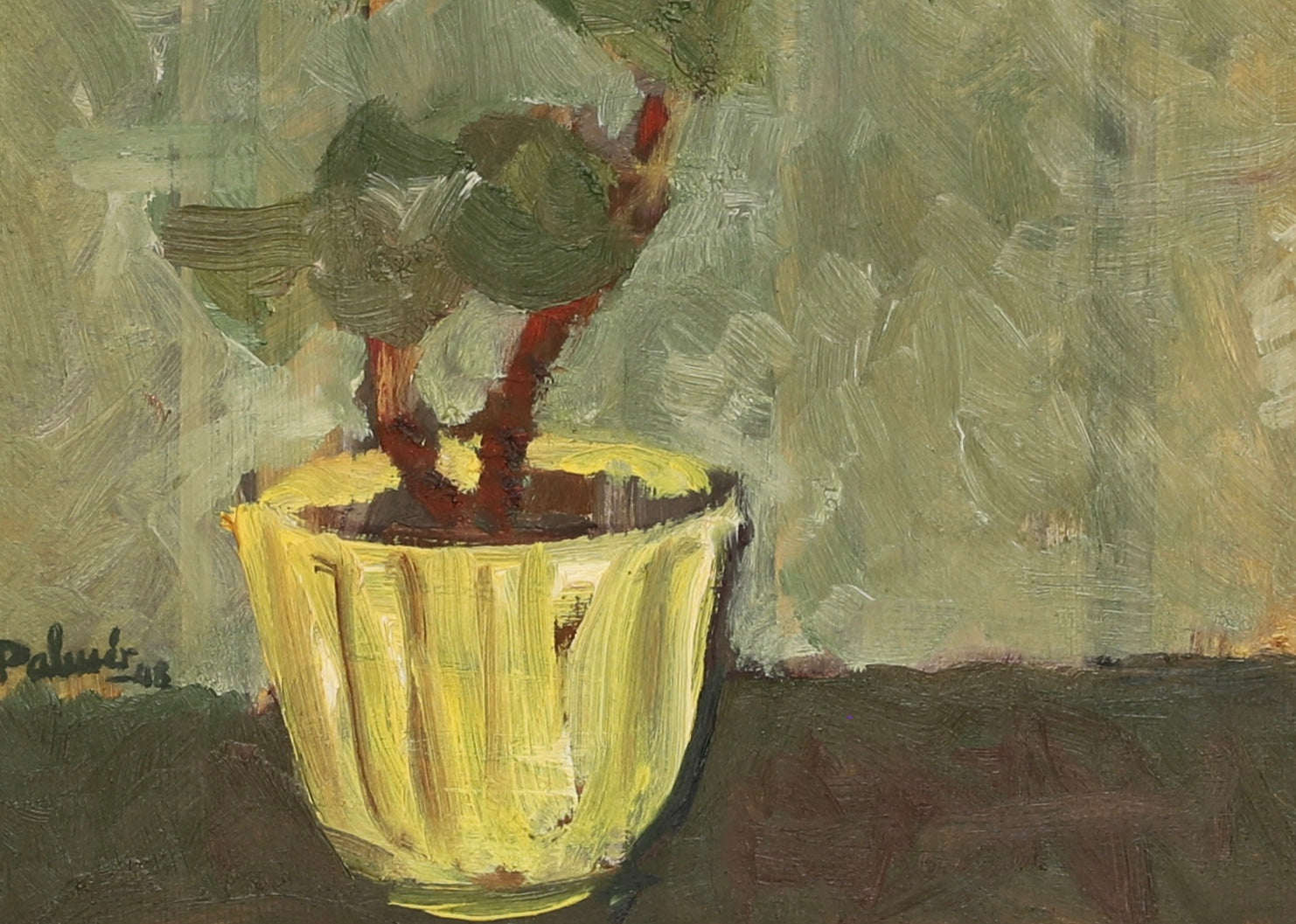 Mid Century Original Still Life Oil Painting By Palmér Sweden 1948