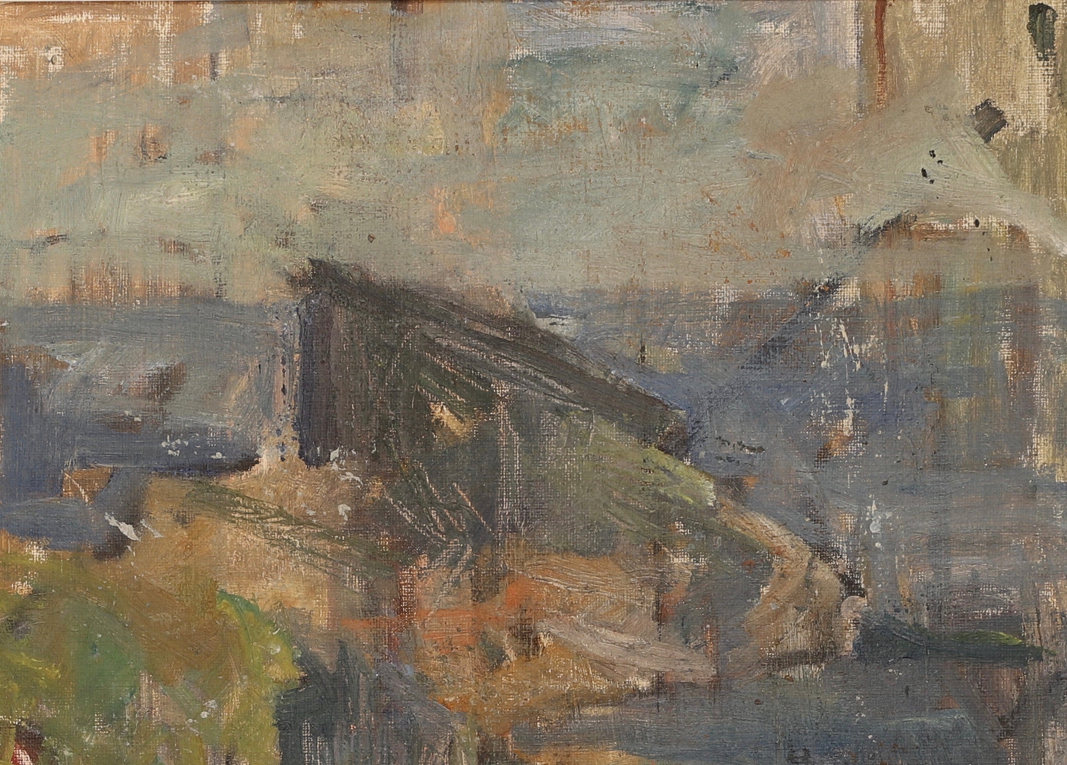 Mid Century Landscape Oil Painting by Göta Fogler From Sweden 1949